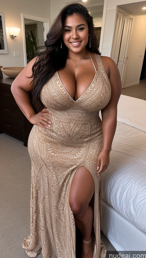 ai nude image of a woman in a gold dress posing for a picture in a hotel room pics of Huge Boobs Muscular Big Ass Abs Chubby 18 Long Hair Dress Polynesian