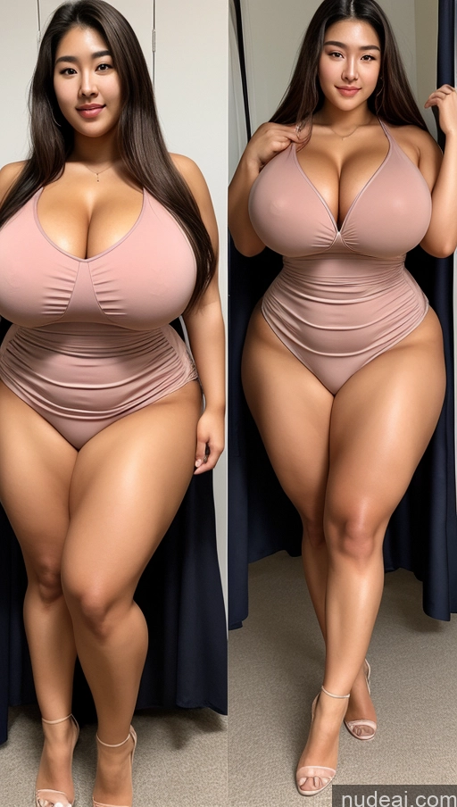 ai nude image of arafed woman in a pink swimsuit before and after weight loss pics of Huge Boobs Muscular Big Ass Abs Chubby 18 Long Hair Dress Korean