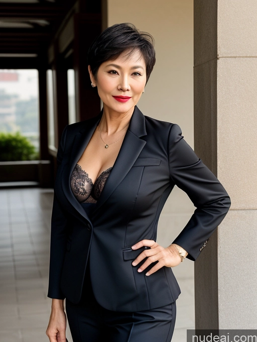 related ai porn images free for Milf Perfect Boobs Beautiful Lipstick Perfect Body Short Hair 60s Chinese Bra Jacket Professor Secretary Stylish Suit Dark Lighting Detailed Sexy Face