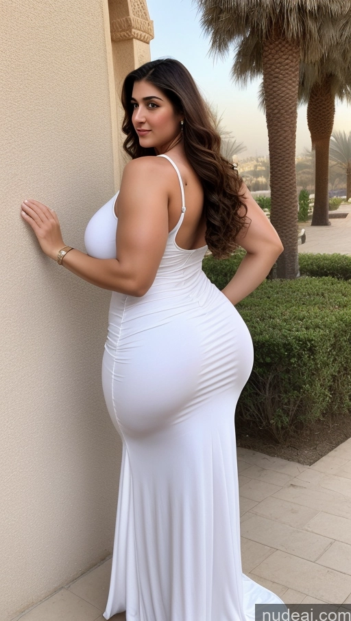 ai nude image of a pregnant woman in a white dress leaning against a wall pics of Huge Boobs Muscular Big Ass Abs Chubby Fairer Skin 18 Long Hair Dress Arabic