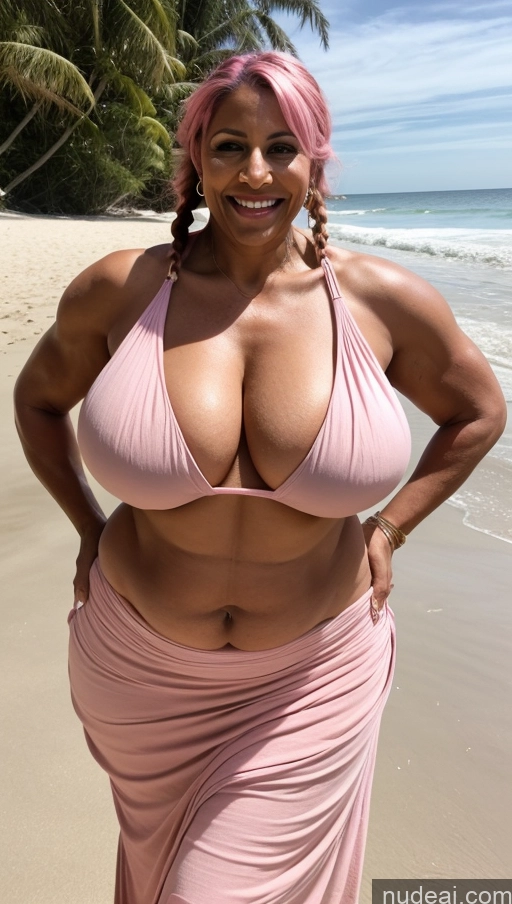 related ai porn images free for Milf Busty Huge Boobs Beautiful Tattoos Muscular Big Ass Thick Fat Big Hips Tall Dark Skin 50s Laughing Pink Hair Braided Indian Beach Front View T-pose Bikini Long Skirt Dark Lighting Sexy Face