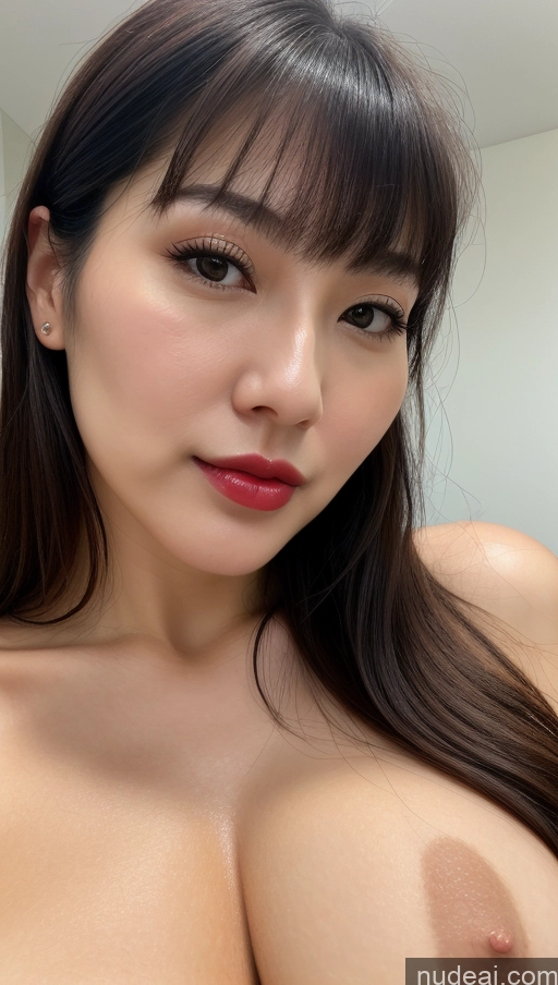 related ai porn images free for Woman One Close-up View Detailed 30s Huge Boobs Beautiful Lipstick Fairer Skin Black Hair Simple Korean Bangs