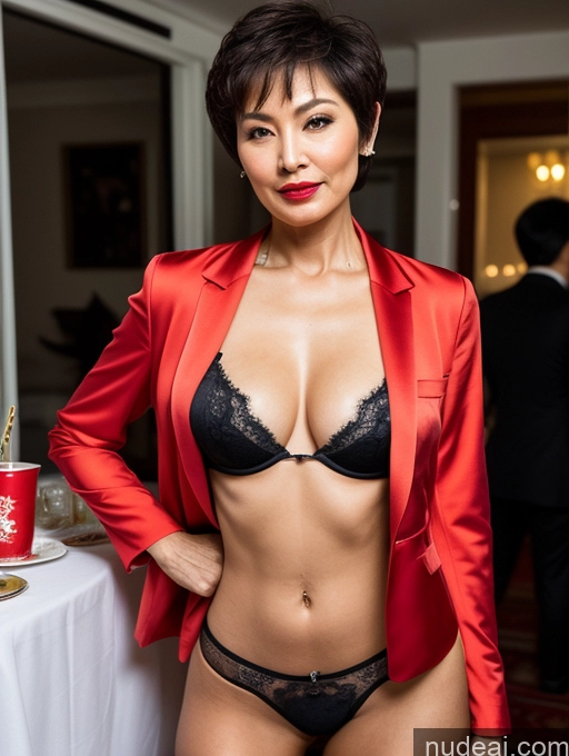 related ai porn images free for Milf Perfect Boobs Perfect Body Pubic Hair Beautiful Sexy Face Party Suit Stylish Short Hair Blouse Bra Shirt Partially Nude Detailed Dark Lighting 70s Jacket Lipstick Chinese