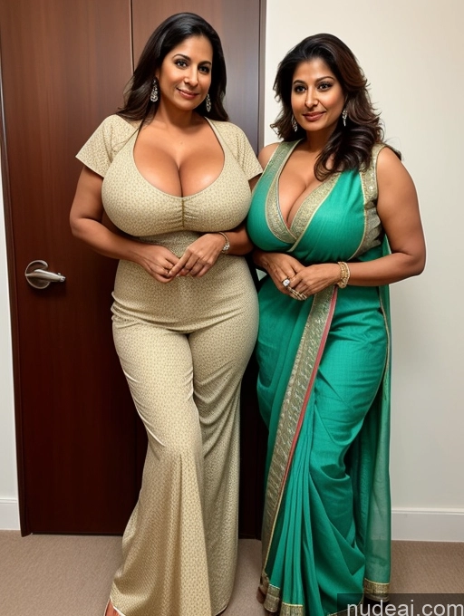 related ai porn images free for Indian Two Busty Huge Boobs Beautiful Perfect Body Tanned Skin Big Hips 40s Front View Salwar Milf