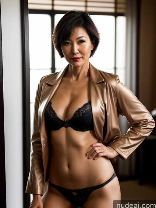 related ai porn images free for Milf Perfect Boobs Perfect Body Beautiful 50s Lipstick Sexy Face Short Hair Party Bra Jacket Stylish Suit Secretary Professor Cleavage Dark Lighting Detailed Japanese Nude