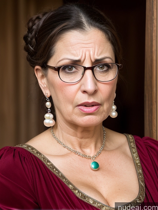 related ai porn images free for Milf Busty Skinny Short Pregnant 50s Shocked Angry Sad Brunette Hair Bun Glasses Jewish Dress Medieval Traditional Pearl Jewelry Cleavage