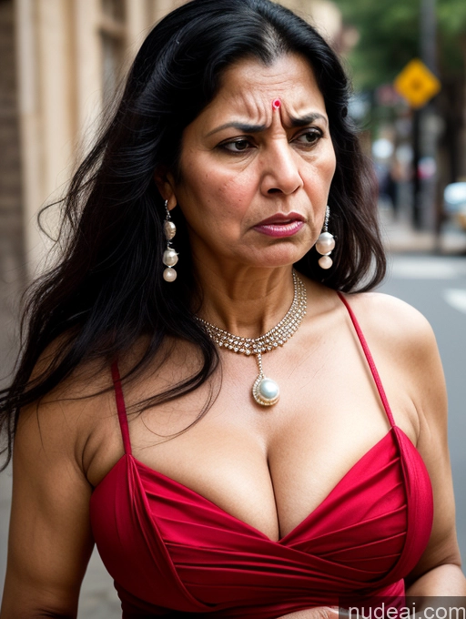 ai nude image of woman in red dress with large breasts walking down the street pics of Milf Busty Skinny Short Pregnant 50s Shocked Angry Sad Dress Medieval Pearl Jewelry Cleavage Indian Black Hair Long Hair Street