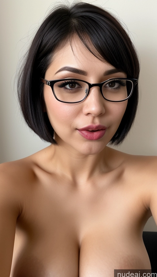 related ai porn images free for Woman One Perfect Boobs Fairer Skin Black Hair Short Hair Close-up View Simple Detailed Glasses Busty Indian 30s Beautiful Pouting Lips Ahegao