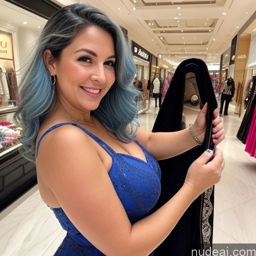 ai nude image of araffe woman in a blue dress holding a black purse pics of Milf One Perfect Boobs Big Ass Chubby 60s Long Hair Happy Skin Detail (beta) Front View Sundress Stylish Diamond Jewelry Detailed Mall Blue Hair Swedish