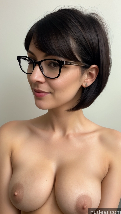 related ai porn images free for One Fairer Skin Short Hair Detailed Glasses Busty Perfect Boobs Woman Black Hair Close-up View Beautiful Indian 30s