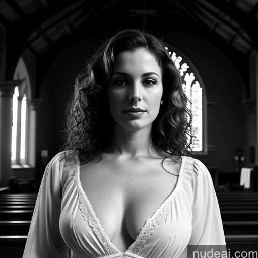 related ai porn images free for Small Tits 40s Brunette Curly Hair White Black And White Front View Blouse Seductive Church