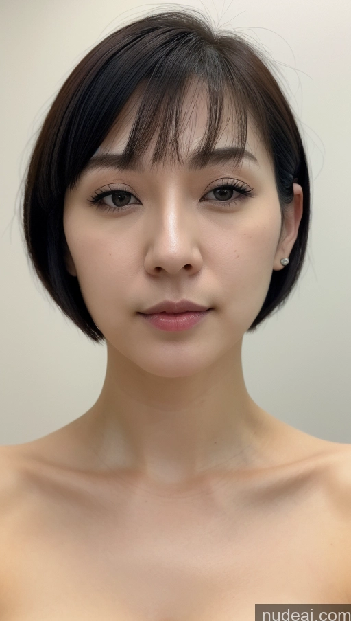 ai nude image of arafed asian woman with a short black hair and a white shirt pics of Woman One Beautiful Fairer Skin 30s Black Hair Short Hair Korean Close-up View Simple Detailed Perfect Boobs