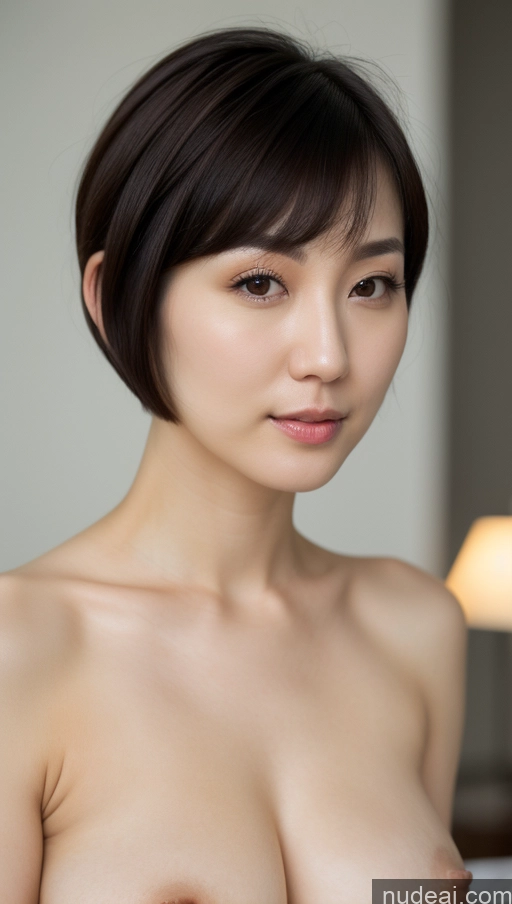 related ai porn images free for Woman One Beautiful Fairer Skin 30s Black Hair Short Hair Korean Close-up View Simple Detailed Perfect Boobs