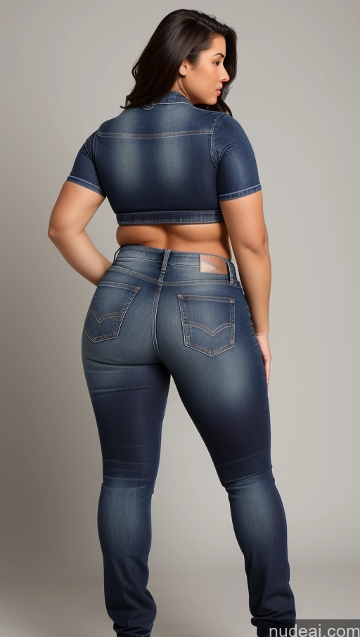 ai nude image of a woman in a blue jean jean jeans and a cropped top pics of Athlete Perfect Boobs Big Hips Big Ass Jeans