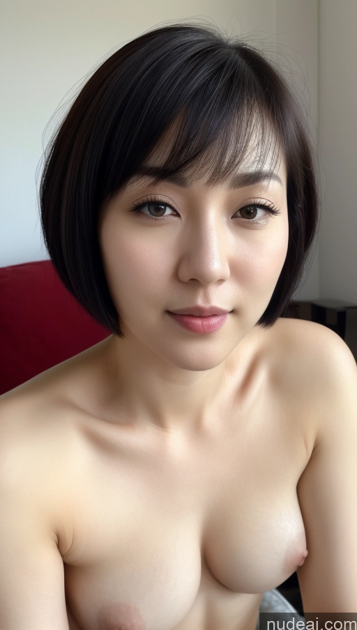 related ai porn images free for Woman One Beautiful Fairer Skin Black Hair Short Hair Korean Close-up View Simple Detailed Perfect Boobs 30s