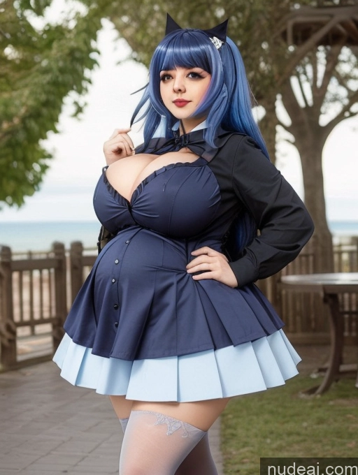 related ai porn images free for Thick Big Ass Pregnant School Uniform, Cleavage Cutout, Clothing Cutout, Pleated Skirt, Thighhighs Huge Boobs Goth Gals V2 Belly Inflation, Cuminflation, Overeating Blue Hair