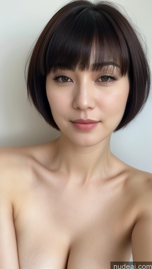 ai nude image of a close up of a woman with a very big breast pics of Woman One Perfect Boobs Beautiful Fairer Skin 30s Black Hair Short Hair Korean Close-up View Simple Detailed