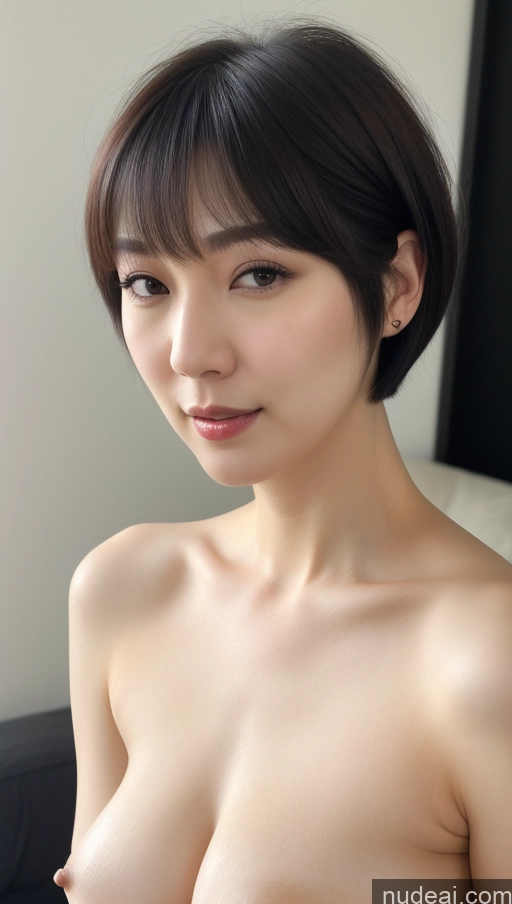 related ai porn images free for Woman One Beautiful Fairer Skin 30s Black Hair Short Hair Korean Close-up View Detailed Simple Perfect Boobs