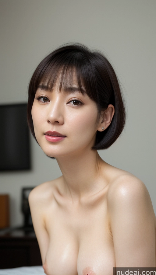 related ai porn images free for Woman One Beautiful Fairer Skin 30s Black Hair Short Hair Korean Close-up View Detailed Simple Perfect Boobs