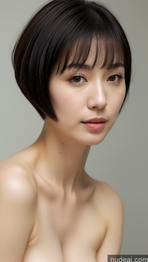 related ai porn images free for Woman One Beautiful Fairer Skin 30s Black Hair Close-up View Detailed Simple Short Hair Korean Perfect Boobs