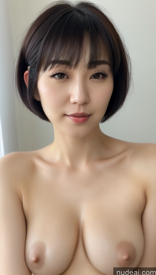 ai nude image of a close up of a woman with a very big breast pics of Woman One Beautiful Fairer Skin 30s Close-up View Detailed Simple Short Hair Perfect Boobs Korean Black Hair