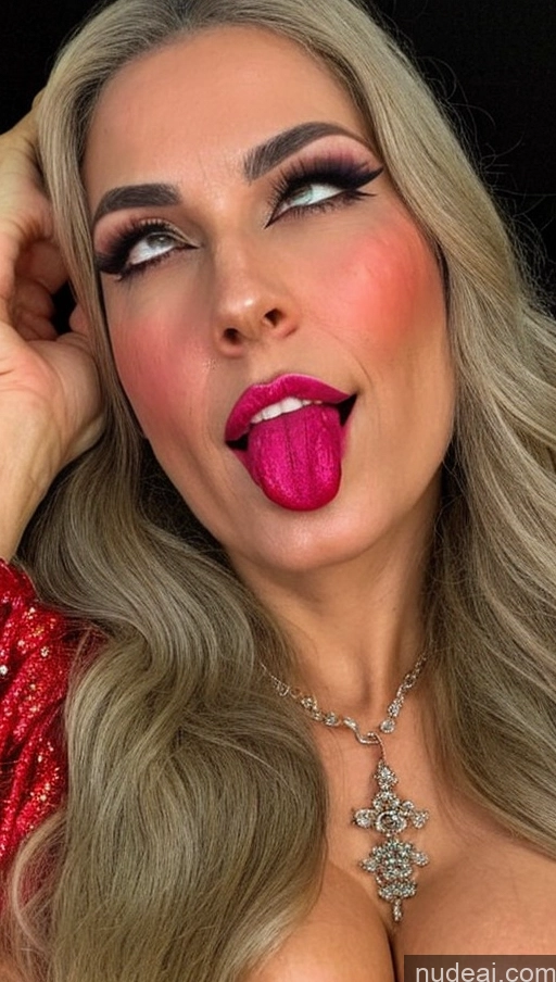 ai nude image of blond woman with pink lips and a red dress posing for a picture pics of Milf Busty Perfect Boobs Beautiful Lipstick Big Ass 40s Happy Laughing Orgasm Ahegao Skin Detail (beta) Devil Jewelry Detailed EdgOrgasm Last Sexy Face Japanese Nightgown