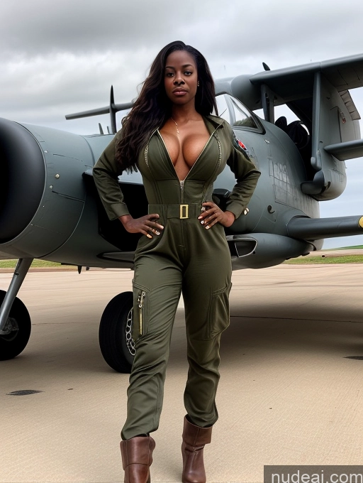 related ai porn images free for Busty Perfect Boobs Beautiful Perfect Body Dark Skin 40s Long Hair Nilotic Soft + Warm Front View Topless Boots Jumpsuit Military Pilot