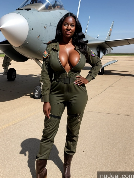 related ai porn images free for Busty Perfect Boobs Beautiful Perfect Body Dark Skin 40s Long Hair Nilotic Soft + Warm Front View Topless Boots Jumpsuit Military Pilot