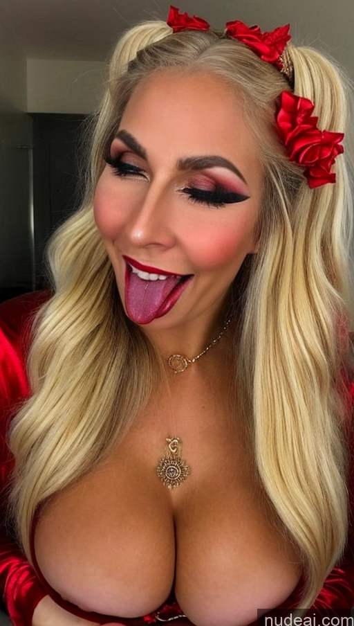 ai nude image of a close up of a woman with a fake red flower in her hair pics of Milf Busty Perfect Boobs Beautiful Lipstick Big Ass Tanned Skin Orgasm Ahegao Blonde Brazilian Skin Detail (beta) Devil Cleavage Jewelry Detailed Last Sexy Face Hell 40s Pajamas Laughing Happy Pigtails