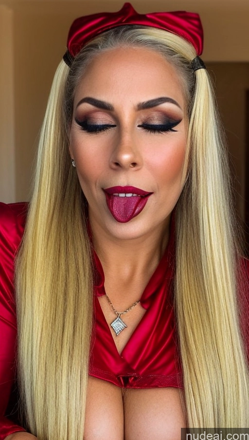 ai nude image of blond woman with red lips and a red dress posing for a picture pics of Milf Busty Perfect Boobs Beautiful Lipstick Big Ass Tanned Skin Orgasm Ahegao Blonde Brazilian Skin Detail (beta) Devil Cleavage Jewelry Detailed Last Sexy Face Hell 40s Pajamas Laughing Happy Pigtails Vampire