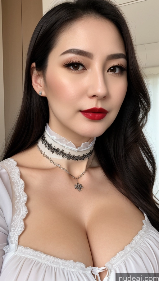 related ai porn images free for Woman One Huge Boobs Beautiful Lipstick Fairer Skin Black Hair Slicked Korean Close-up View Detailed Choker Dirndl