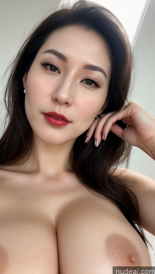 related ai porn images free for Woman One Huge Boobs Beautiful Lipstick Fairer Skin 30s Black Hair Slicked Korean Close-up View