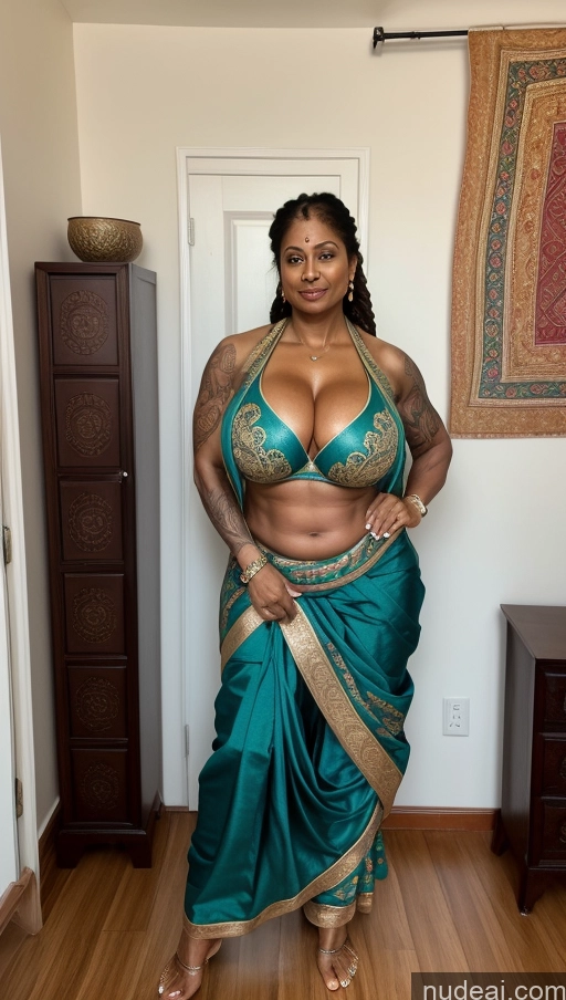 related ai porn images free for Milf Busty Beautiful Tattoos Muscular Big Ass Abs Big Hips Tall Dark Skin Sexy Face Seductive Indian Braided Front View 50s Bedroom Ginger Sari T-pose Bra Huge Boobs Thick