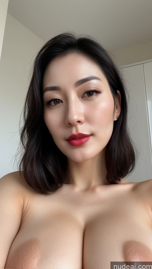 related ai porn images free for Woman One Huge Boobs Beautiful Lipstick Fairer Skin 30s Black Hair Slicked Korean Close-up View