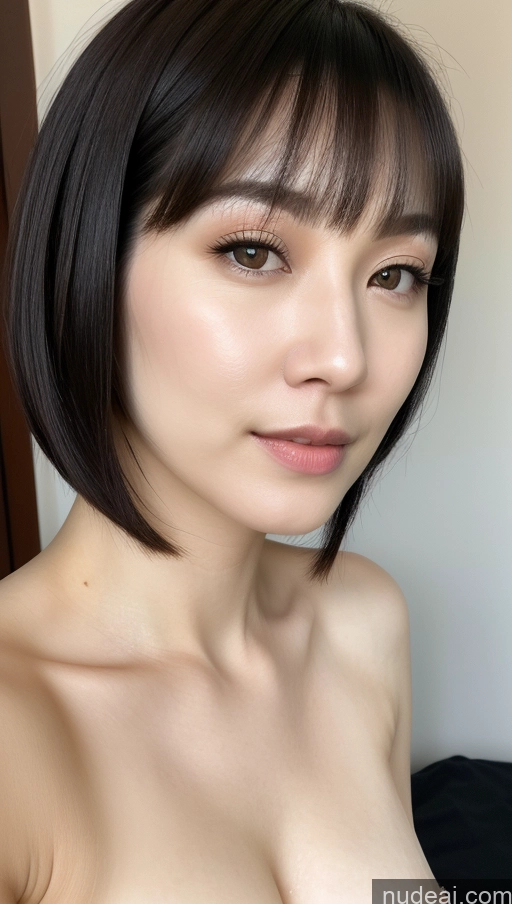 related ai porn images free for Woman One Beautiful Fairer Skin 30s Black Hair Korean Close-up View Short Hair Perfect Boobs Simple Detailed