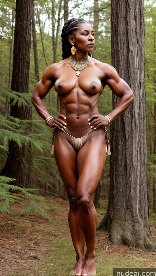 related ai porn images free for 60s Dark Fantasy Muscular Braided Bodybuilder Native American Dark Skin Traditional 70s Nude