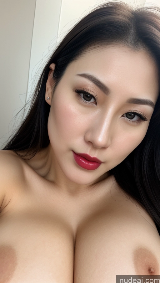 related ai porn images free for Woman One Huge Boobs Beautiful Lipstick Fairer Skin 30s Black Hair Slicked Korean Close-up View