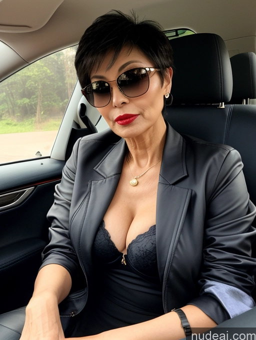 related ai porn images free for Milf Perfect Boobs Beautiful Sunglasses Lipstick Perfect Body 60s Pixie Chinese Car Bra Casual Jacket Stylish Cleavage Dark Lighting Detailed Sexy Face Suit Professor