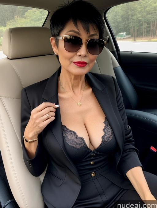 related ai porn images free for Milf Perfect Boobs Beautiful Sunglasses Lipstick Perfect Body 60s Pixie Chinese Car Bra Casual Jacket Stylish Cleavage Dark Lighting Detailed Sexy Face Suit Professor