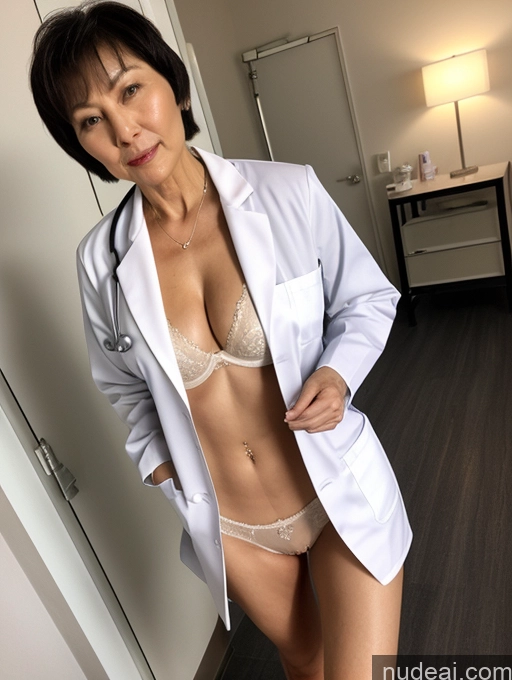 related ai porn images free for Milf Two Perfect Boobs Beautiful Perfect Body Short Hair 70s Chinese Hospital Nude Bra Doctor Lab Coat Stylish Cleavage Partially Nude Dark Lighting Detailed Sexy Face