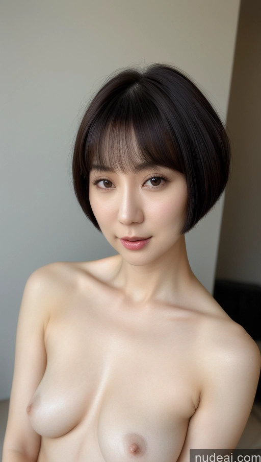 related ai porn images free for Woman One Beautiful Fairer Skin 30s Black Hair Close-up View Korean Detailed Short Hair Small Tits