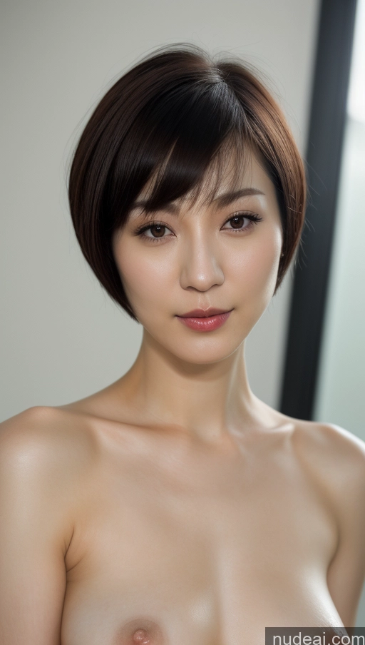 related ai porn images free for Woman One Beautiful Fairer Skin 30s Black Hair Close-up View Korean Detailed Short Hair Small Tits