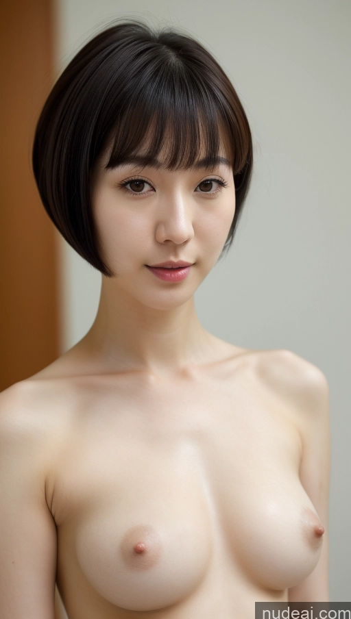 related ai porn images free for Woman One Beautiful Fairer Skin 30s Black Hair Close-up View Korean Detailed Short Hair Small Tits