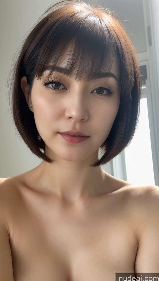 related ai porn images free for Woman One Beautiful Fairer Skin 30s Black Hair Close-up View Korean Detailed Short Hair Small Tits