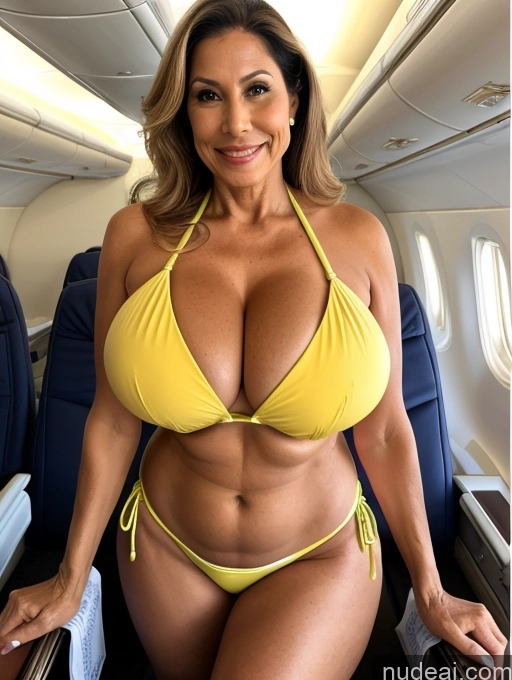 related ai porn images free for Milf 70s One Busty Huge Boobs Tanned Skin Brazilian Front View Flight Attendant Microkini Thong