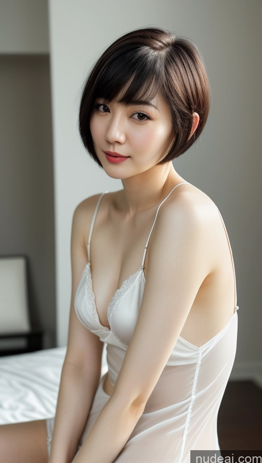 related ai porn images free for One Beautiful Fairer Skin 30s Black Hair Close-up View Detailed Woman Korean Short Hair Small Tits Chemise