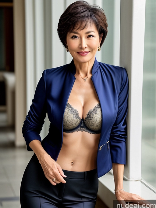 related ai porn images free for Milf Perfect Boobs Beautiful Perfect Body Short Hair 60s Chinese Blouse Bra Jacket Professor Stylish Suit Detailed