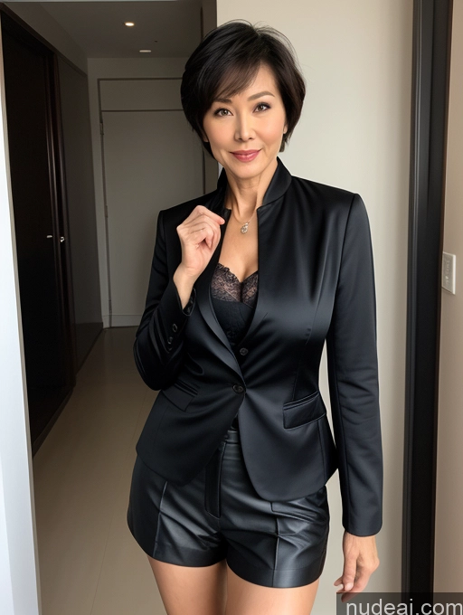 related ai porn images free for Milf Perfect Boobs Beautiful Perfect Body Short Hair 60s Chinese Blouse Bra Jacket Professor Stylish Suit Detailed Dark Lighting