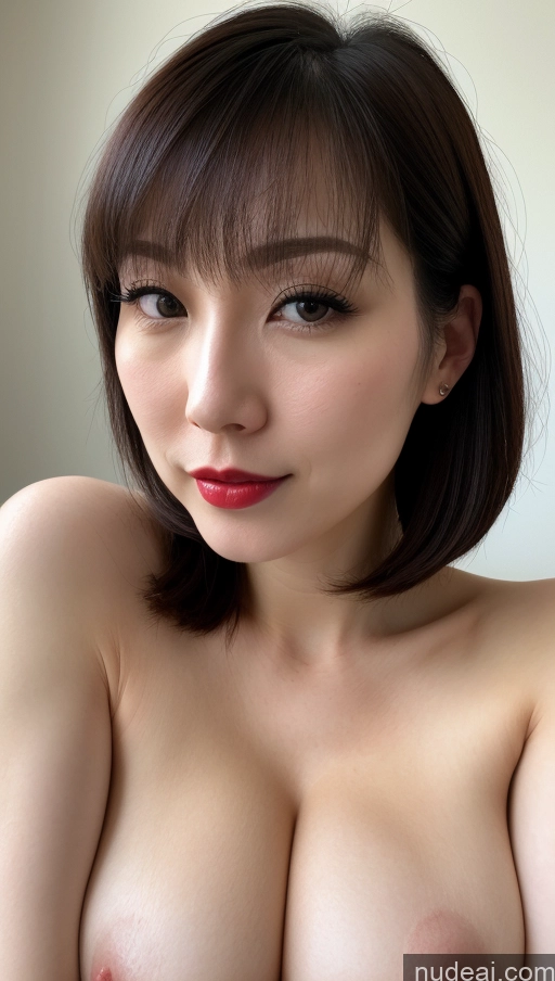 related ai porn images free for One Beautiful Close-up View Detailed Woman Fairer Skin 30s Huge Boobs Lipstick Black Hair Japanese Bobcut