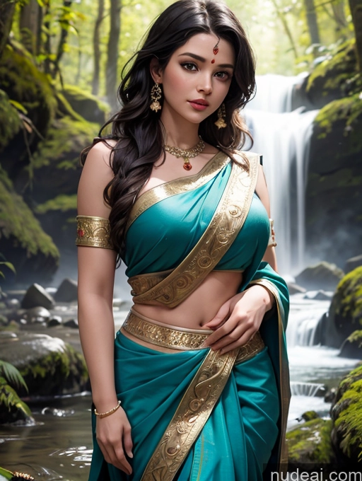 related ai porn images free for Busty Beautiful Perfect Body Waterfall Forest Front Facing Full Body Sari Detailed Bright Lighting Dark Lighting Chubby